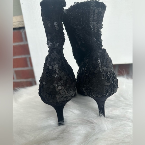 ZARA Sequin Velvet Sock Ankle Booties - Picture 6 of 7